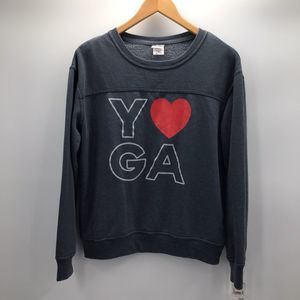 Freeze Womens Yoga Heart Lightweight Sweatshirt Size Medium Long Sleeve BlueGray